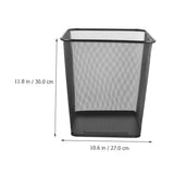2pcs Black Metal Mesh Wastebaskets for Office and Home Use
