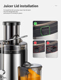 Juicer Machine, 800W Centrifugal Juicer Extractor with Wide Mouth for Fruit Vegetable, Easy to Clean, Stainless Steel, BPA-free (Black)