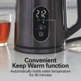 Digital Temperature Control Electric Tea Kettle, Hot Water Boiler & Heater 1.7L, 5 Preset Modes + Keep Warm Hamilton Beach