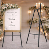 Easel Stand for Sign, Black Metal Display Easel for Wedding & Posters