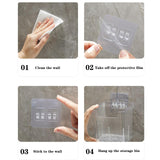 Lae Nuvole Clear Adhesive Wall Organizer Bins, Cabinet Door Storage, 4 Pack