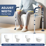 HolyHeal Toilet Safety Rails for Seniors, Adjustable Height & Width Toilet Rails, 350 lb Toilet Handles for Elderly and Disabled, Foldable Toilet Safety Frame, Toilet Bars Fit Any Toilets