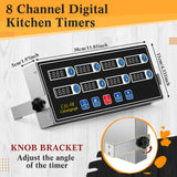 Relaxweex 2 Pack Commercial 8 Channel Digital Kitchen Timer, Multi-Countdown Timer with Loud Alarm & Large LCD Display, Wall Mount or Countertop for Restaurant, Fry Station, Baking & Lab Use