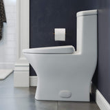 Toilet Dual Flush 1.1/1.6 GPF with Side Holes, Glossy White Swiss Madison
