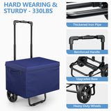 KEDSUM 2 in 1 Folding Shopping Cart, Grocery Cart on Wheels with Waterproof Basket, 330 LBS Large Capacity Heavy Duty for Shopping