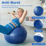 Leyndo 4 Pcs 26 Inch Yoga Exercise Ball Pilates Pregnancy Birthing Fitness Ball with Quick Pump Anti Burst for Improved Posture, Balance, Yoga, Pilates, Training (Blue Gray Set)