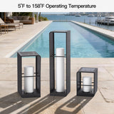 MVBT 17" Tall Solar Floor Lamp, 3000K LED Solar Lanterns Outdoor Waterproof, Modern Outdoor Lights for Patio, Large Pathway Lights Solar Powered, Dusk to Dawn Floor Lamps for Yard Pathway Garden Porch