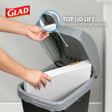 3 Pack | Linkable Waste and Recycling Bin with Swing Top and Lift Up Lid, for Kitchen, Office, Home