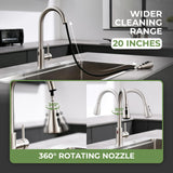 Automatic Kitchen Sink Faucet with Pull Down Sprayer Brushed Nickel Motion Sensor Smart Hands-Free VFAUOSIT