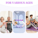 Pedal Resistance Bands with Handles, Upgrade 6-Tubes Manual Tension Training Pedal, Natural Rubber Foot Pedal Resistance Bands, (Purple)