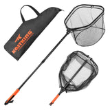 KastKing Brutus Fishing Net with Boat Hook, Foldable, Extendable, Lightweight & Strong Fish Landing Net, Non-Slip & Bright Orange TPR Handle, Fishing Gift for Men