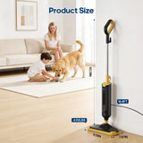 NEWBULIG Steam Mop for Hardwood/Tile/Carpet, Lightweight Steamer Cleaner for Floor Cleaning with 330ML Water Tank, Heats Up in 30 Seconds，16.4 FT Cord and 2 Washable Pads
