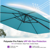 PURPLE LEAF Cantilever Umbrella 10 Feet Round 360° Rotation Turquoise