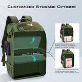 KastKing KarryAll Fishing Tackle Backpack with Rod Holder 4 Tackle Boxes,40/26L Tackle Bag Storage Fishing Gear and Equipment,Green,Large