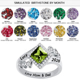 Oseew 2027 Birthstone Class Graduation Ring for Men Women (Yellow Gold)