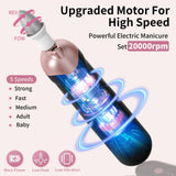 Professional Manicure Pedicure Kit, Cordless Electric Nail File Set, Rechargeable Pedicure Tools for feet, 5 Speeds Hand Foot Care Nail Drill for Thick Nail Toenail Cuticle Women Men Baby Pets