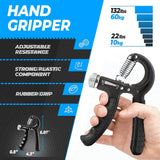 roygra Hand Grip Strengthener Workout Kit (5 Pack), Forearm Grip Adjustable Resistance Hand Gripper, Finger Stretcher, Finger Exerciser, Grip Ring & Stress Relief Grip Ball for Athletes roygra