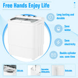 Superday Portable Washing Machine, 18lbs Mini Washing Machine and Spin Dryer Combo, Mini Twin Tub Laundry Machine for Camping, Apartments, Dorms, College Rooms, RV, Delicates, Grey