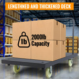 Heavy-Duty Platform Truck, 2500 LBS Steel Flatbed Cart, 47" L X 24" W X 32" H Flat Dollies, Hand Trucks with 5" Nylon Casters