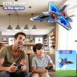 ENJOYFLY Foam Remote Control Airplanes, RC Planes with Light, RC Airplane Fighter Jet for Kids Adults 8-16, 360° Flip, Stunt Roll, Drones for Kids 8-12, Airplane Toy Gifts for Kids Boys - 3 Batteries