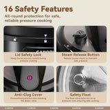 12-in-1 Electric Pressure Cooker 8 Quart, 1200W olla de presion Multi-Cooker with Stainless Steel Pot, Slow Rice Cooker, Saute, Steamer, Yogurt & Food Warmer, Delay Timer, Black