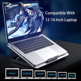 UMKLSW Gaming Laptop Cooler Silent Fan Metal Cooling Pads Port Portable Adjustable Notebook Stand for 12-16 Inch