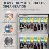 WeHere 192-Key Key Lock Box Wall Mount – Commercial Smart Key Cabinet Organizer with App, One-Time Code, Bluetooth & WiFi Unlock (Sold Separately), Key Management System for School, Rental, Office
