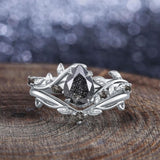 Oseew Engagement ring set Rutilated quartz rings for women(Rutilated quartz)
