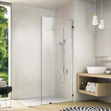 Bathroom Shower Door 20.5" W x 78.75" H, Frameless Fixed 3/8" (10mm) Thick Clear Tempered Glass Door Panel, Matte Black Clamp Hardware