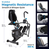 Teeter FreeStep Recumbent Cross Trainer Stepper, Zero-Impact Exercise Bike Alternative w/Patented Physical Therapy Stride, Up to 350lb, Free App