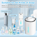 OHIFAST Automatic Liquid Soap Dispenser Touchless, USB Rechargeable Smart Hand Soap Dispenser, 9-Level Adjustable, Physical Button Operation, 13.5oz/400mL Wall Mounted for Bathroom Kitchen Dish Soap