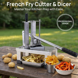 ARINOO French Fry Cutter,Professional Potato Cutter Slicer with Stainless Steel Blades,Stainless Steel Vegetable Chopper for Potato,Carrot,Cucumber,Onion,Home Use(3/8", 1/2", 1/4" Blades)