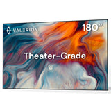 Valerion 180-inch Fixed Frame Projector Screen, 1.3 dB Gain, 80% PQE, 4K/8K Ultra HD, 3D Wall Mount Projector Screen, Works with Long Throw, Short Throw & Ultra Short Throw Projectors