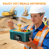 BOSPEWTSE Cordless Electric Lunch Box for Adults, 5.5 Cups Rechargeable Self Heating Lunch Box-Automatic Heating, Food Warmer with Memory Function & Automatic Keep Warm(Blue)