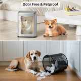 KHMMGK 8L/2.1 Gal Small Bathroom Trash Can with Lid, Swing-Top Rectangular Waste Bin, Stainless Steel Garbage Can for Home