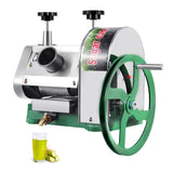 TRY-YEAN Manual Sugar Cane Juicer, Commercial Handwheel Sugar Cane Press Stainless Steel, Sugar Cane Juice Squeezer with 2.5" Large Inlet, 3 Steel Rollers, 110LBS Output per Hour