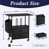22IN Mobile Filing Cabinet, Rolling File Cabinet with Fabric Drawers