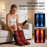 HomeCare Leg Massage with Heat, Electric Leg Massager for Calves and Feet with 4 Modes, 6 Intensity Levels, 3 Timer & LCD Display, Foot Massager for Women and Men at Home or Office