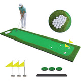 Ponsonbay Golf Putting Green Indoor 3.3x10 Ft Large Golf Putting Mat Professional Artificial Grass Turf Practice Mat with Sand Pit for Home, Office & Outdoor
