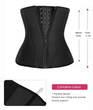 YIANNA Waist Trainer for Women Latex Underbust Tummy Control Waist Cincher Corset Hourglass Body Shaper Zipper and Hooks,YA2231-Black-M