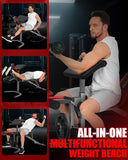 Professional Weight Bench with Leg Extension & Leg Curl & Preacher Curl, Heavy-Duty Adjustable Weight Bench Press Set Incline Decline Flat Workout Bench Full Body Strength Training