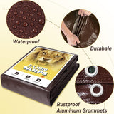 Tarp 50x100 Feet 10 Mil Heavy Duty Waterproof Tarp, Large Multipurpose Cover with Brass Grommets and Reinforced Edges, UV Resistant Thick Poly Tarps for Outdoor Camping Tent Pool Car, Brown/Silver