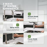 Automatic Kitchen Sink Faucet with Pull Down Sprayer Brushed Nickel Motion Sensor Smart Hands-Free VFAUOSIT