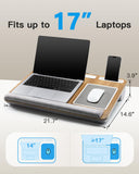 HUANUO Lap Desk - Fits up to 17 inches Laptop Desk, Brown Woodgrain