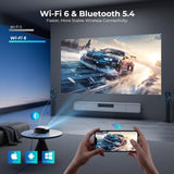 GooDee Smart Mini Projector with WiFi and Bluetooth - 1200 ANSI 4K Support, Compatible with Netflix/YouTube/Prime Video, AI Auto Focus & Keystone, Dolby Audio Home Theater Projector for Indoor/Outdoor