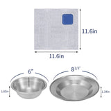 Camping Dinnerware Set Stainless - Camping Mess Kit Includes Cups, Bowls, Dishes, Knives, Forks, Spoons, Etc, Camping Tableware Set with Mesh Bag is Easy to Carry（2-Person Set Blue）