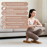 Premium Cork Balance Board - 15.7" Large Ankle Balance Board with Peanut Massage Ball, Balance Trainer, Foot Strengthener for Full Body Massage | Balance Stability