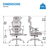 Office Star Products Ventilated Seating, Mesh Back Manager's Office Chair, Height-Adjustable Arms, Professional Office Seating, Lumbar Support, Adjustable Headrest, Grey