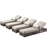 Luxury Outdoor Chaise Lounges with 5 Inch Thickened Cushions