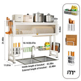 Milkshake White 3 Tier Over Sink Dish Rack Drainer with Cover - Space-Saving Organized Drying Rack for Dishes, Glasses, Bowls, Cutlery